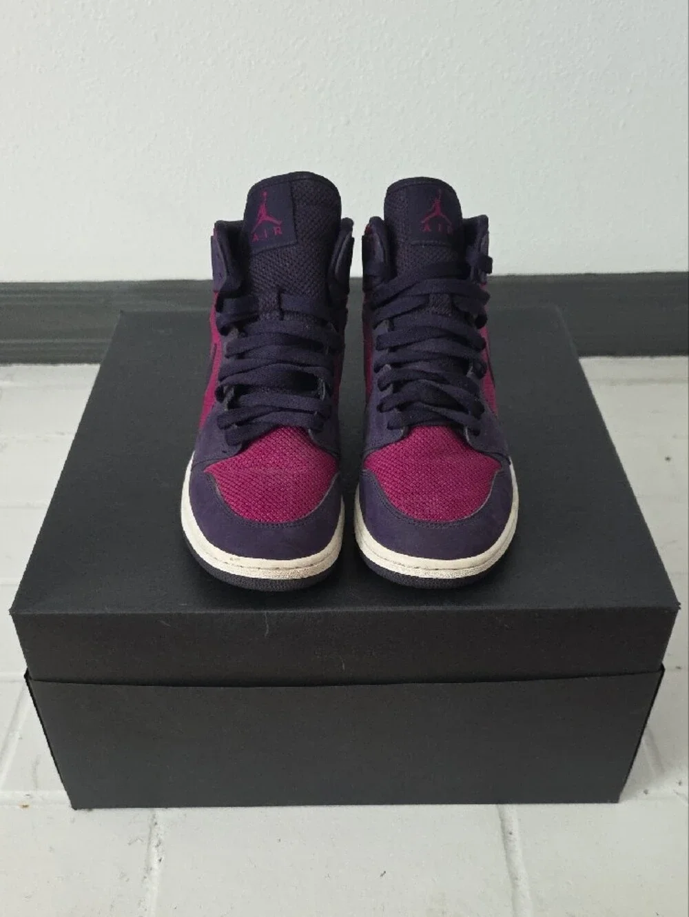 Air Jordan 1 Retro Mesh Suede High Top Purple/Magenta. 7Y. Never Worn.
